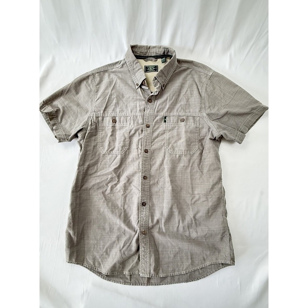 G.H. Bass & Co For Hard Service Shirt Mens L Tan Short Sleeve Utility‎ Outdoor